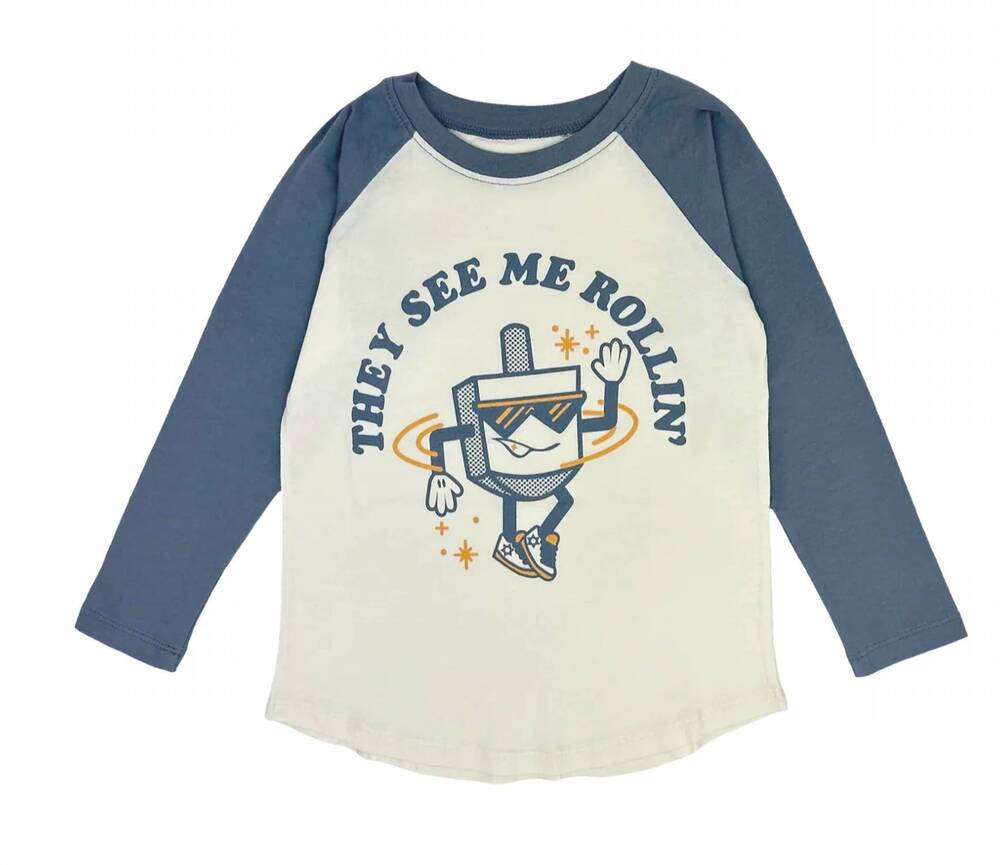 NEW TINY WHALES kids see me rollin’ tee in cream